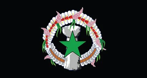 Top view of flag of African Americans of Northern Mariana Islands state, unti Stock Illustration