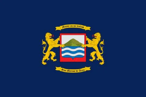 Top view of flag Arica, Chile. Chilean travel and patriot concept. no flagpol Stock Illustration