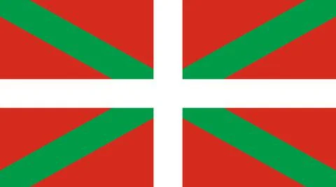 Top view of flag Basque Country, Spain. Spanish travel and patriot concept. n Stock Illustration