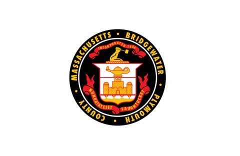 Top view of flag Bridgewater, Massachusetts, untied states of America. USA tr Stock Illustration