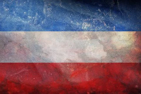Top view of flag Chile 1817 1818, Chile. retro flag with grunge texture. Chil Stock Illustration