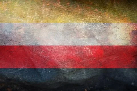 Top view of flag Colla people, Chile. retro flag with grunge texture. Chilean Stock Illustration