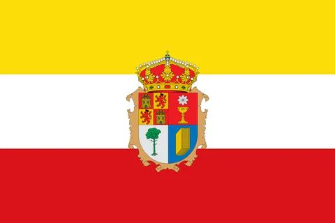 Top view of flag Cuenca Province, Spain. Spanish travel and patriot concept.  Stock Illustration