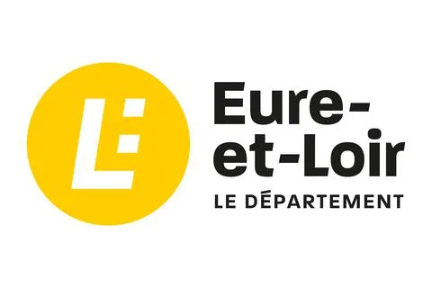 Top view of flag department of  Eure et Loir, France. French travel and patri Stock Illustration