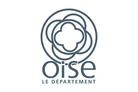 Top view of flag department of  Oise, France. French travel and patriot conce Stock Illustration