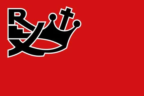 Top view of flag Drapeau de Rex, Belgium. Belgian travel and patriot concept. Stock Illustration