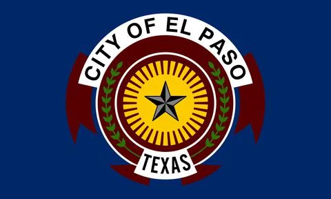 Top view of flag El Paso, Texas, untied states of America. USA patriot and tr Stock Illustration
