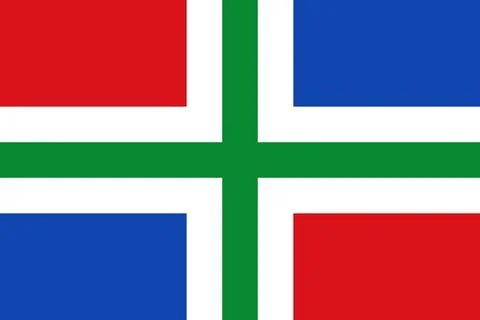 Top view of flag Groningen, Netherlands. Dutch  travel and patriot concept. n Stock Illustration