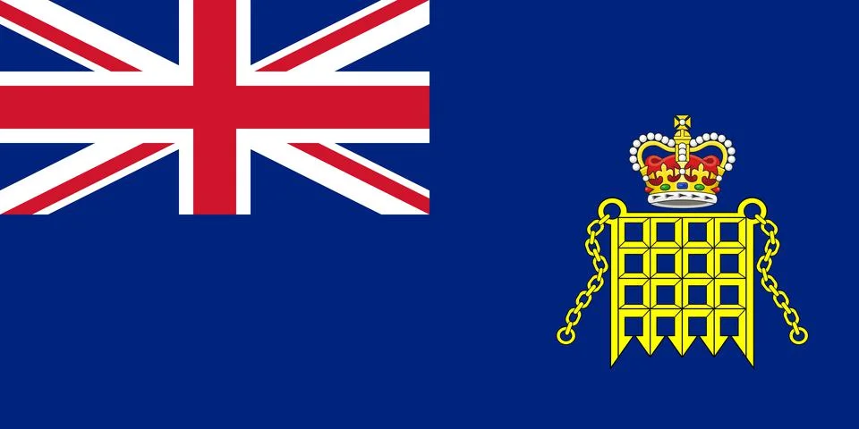 Top view of flag of HM Customs Ensign . flag of united kingdom of great Brita Stock Illustration