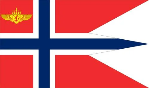 Top view of flag Inspector General of the Royal Norwegian Air Force, Norway.  Stock Illustration