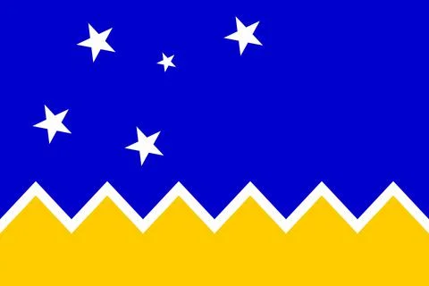 Top view of flag Magallanes, Chile. Chilean travel and patriot concept. no fl Stock Illustration