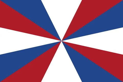 Top view of flag Naval Jack, Netherlands. Dutch  travel and patriot concept.  Stock Illustration