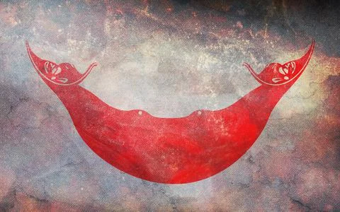 Top view of flag Rapa Nui, Chile. retro flag with grunge texture. Chilean tra Stock Illustration