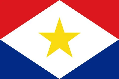 Top view of flag Saba, Netherlands. Dutch  travel and patriot concept. no fla Stock Illustration