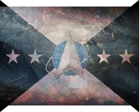 Top view of flag of Vice Chief of Space Operations, no flagpole. Plane design Stock Illustration