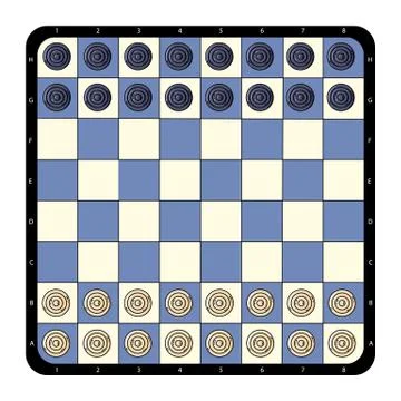 Top view flat checkers chessboard. Vector illustration Stock Illustration