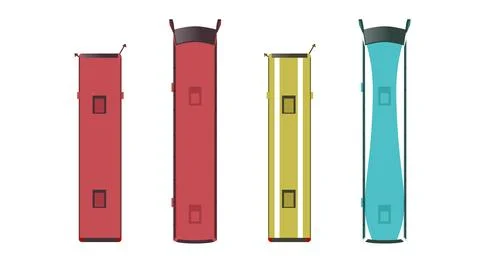 Top view flat of Interstate bus car vehicle with many color Stock Illustration