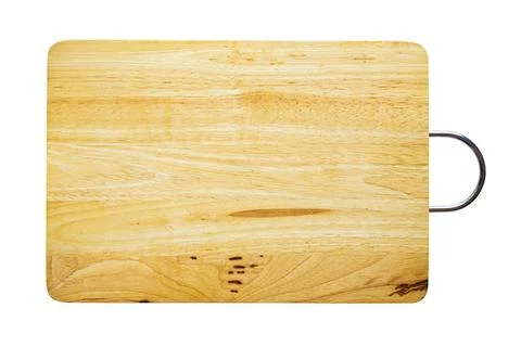  Top view, flat lay of brown rectangular wooden cutting board. Top view, f... Stock Photos