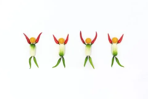 Top view of a flat lay over abstract background of joyful people who are laid Stock Photos