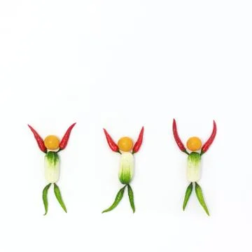 Top view of a flat lay over abstract background of joyful people who are laid Stock Photos