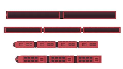 Top view flat type of transport train Stock Illustration