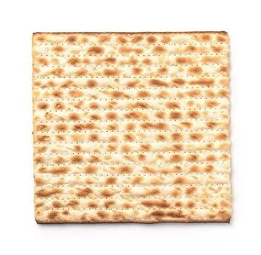 Top view of flatbread matzo Top view of flatbread matzo isolated on white ... Foto stock