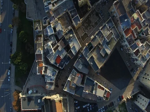 Top view Flight in the city centre  Stock Footage 71645327