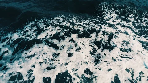 Top view of foamy sea surface with waves Stock Footage 104489675