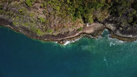 Top view of the foamy waves of the sea h... | Stock Video | Pond5