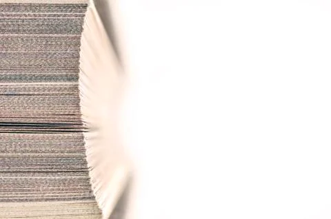 Top View of the Fore Edge, Closed Pages of a Bookmarked Hardcover Book Isolat Stock Photos