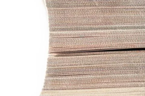 Top View of the Fore Edge, Closed Pages of a Bookmarked Book Isolated On Whit Stock Photos