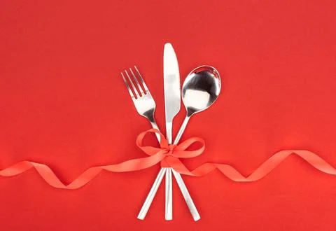 Top view fork knife spoon Stock Photos