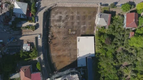 Top view of the foundation of a multi-storey building Stock Footage 164030518