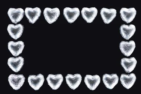 Top view frame heart shaped Stock Photos