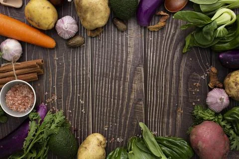 Top view frame mix vegetables. High quality and resolution beautiful photo Stock Photos