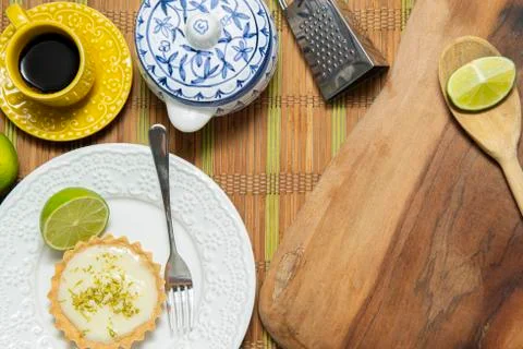 Top view of frame of various kitchen accessories. Stock Photos