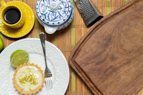 Top view of frame of various kitchen accessories. Stock Photos