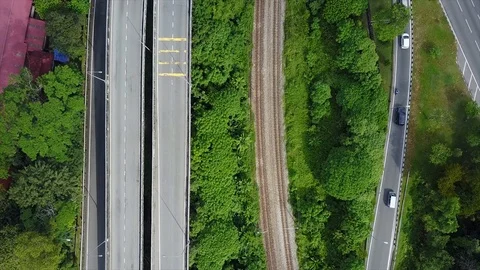 Top view of freeways in Kuala Lumpur1 Stock Footage 110932951