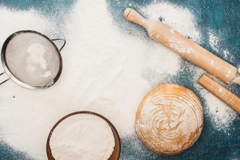 Top view fresh baked bread Stock Photos