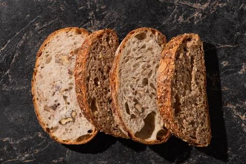 Top view fresh baked bread Stock Photos