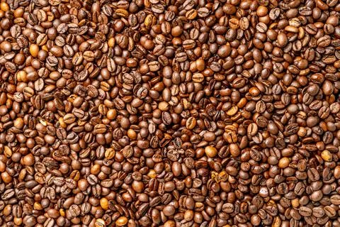 Top-view of fresh java coffee beans Stock Photos