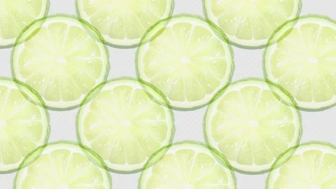 Top view of Fresh lime or lemon slice animation with Alpha channel Stock Footage 138805264