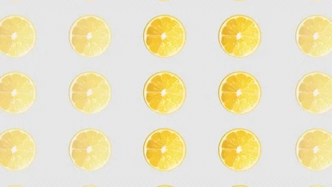 Top view of Fresh orange or lemon slice animation with Alpha channel Video stock 138816956