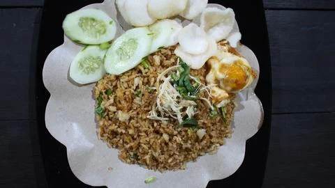 Top view of fried rice Stock Photos