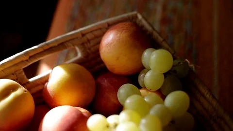Top view of fruit basket Stock Footage 84686489