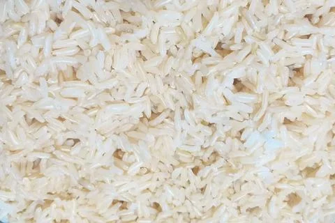 Top view full-frame shot of Jasmine brown rice. Stock Photos