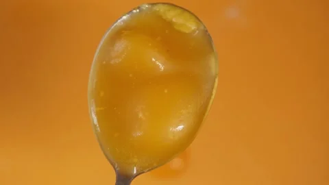 Top view of ghee on a spoon Stock Footage 306517685