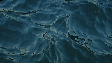 Top View of the Giant Waves and Splashing in the Ocean, Sunny Day, Slow Motion Stock Footage 100920995