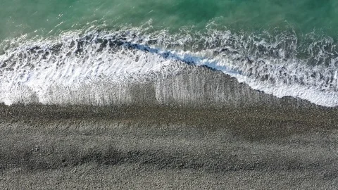 Top View of the Giant Waves, Foaming and Splashing in the Ocean, Sunny Day, Stock-Footage 102269823