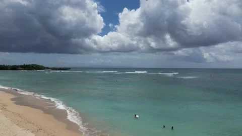 Top view of giant waves in the ocean, sunny day, Indonesia, Bali. Stock Footage 237480077